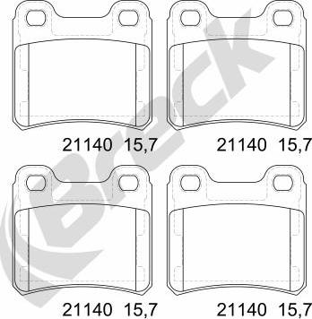 Breck 21140 00 704 00 - Bremžu uzliku kompl., Disku bremzes ps1.lv