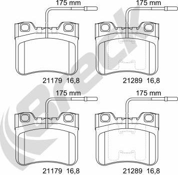 Breck 21179 00 702 10 - Bremžu uzliku kompl., Disku bremzes ps1.lv