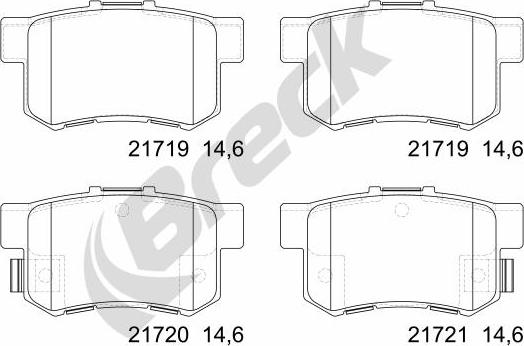 Breck 21719 00 704 00 - Bremžu uzliku kompl., Disku bremzes ps1.lv