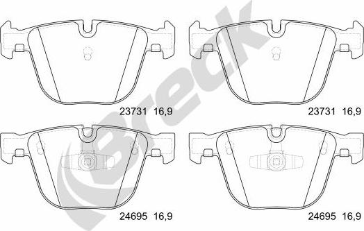 Breck 23731 00 702 10 - Bremžu uzliku kompl., Disku bremzes ps1.lv