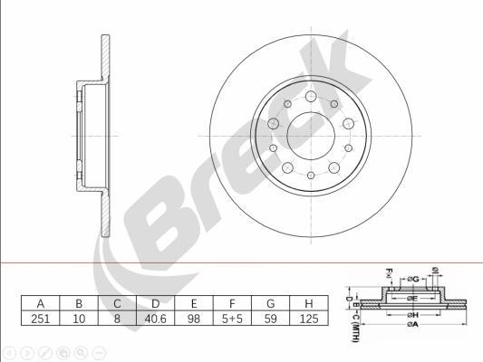 Breck BR 082 SA100 - Bremžu diski ps1.lv