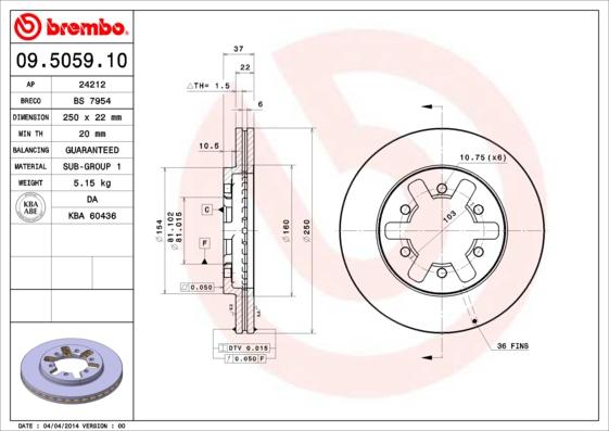 Breco BS 7954 - Bremžu diski ps1.lv