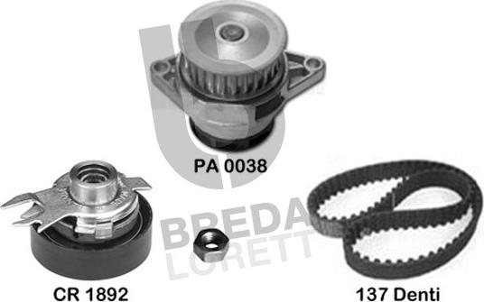 Breda Lorett KPA0644A - Ūdenssūknis + Zobsiksnas komplekts ps1.lv