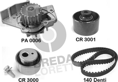 Breda Lorett KPA0358A - Ūdenssūknis + Zobsiksnas komplekts ps1.lv