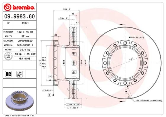 Brembo 09.9983.60 - Bremžu diski ps1.lv