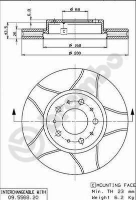 Brembo 09.5568.76 - Bremžu diski ps1.lv