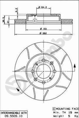 Brembo 09.5509.75 - Bremžu diski ps1.lv