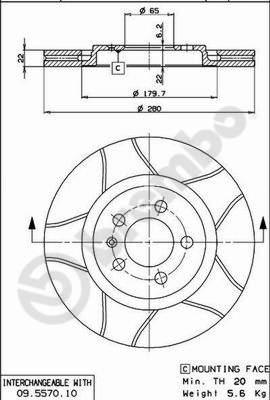 Brembo 09.5570.75 - Bremžu diski ps1.lv