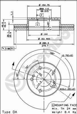 Brembo 09.5655.10 - Bremžu diski ps1.lv