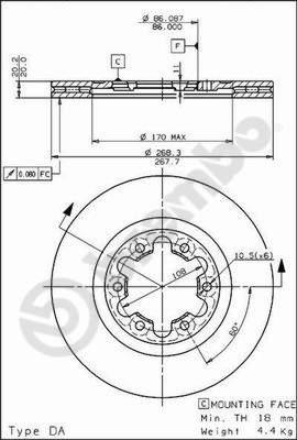 Brembo 09.5635.10 - Bremžu diski ps1.lv