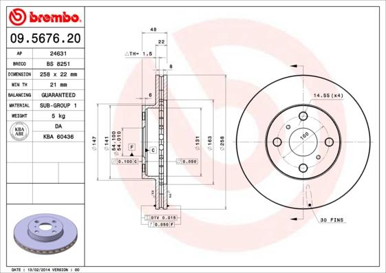 Brembo 09.5676.20 - Bremžu diski ps1.lv