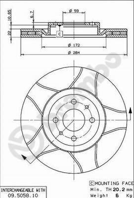 Brembo 09.5058.75 - Bremžu diski ps1.lv