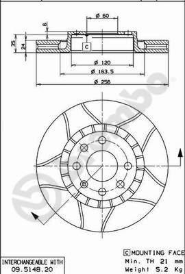 Brembo 09.5148.76 - Bremžu diski ps1.lv