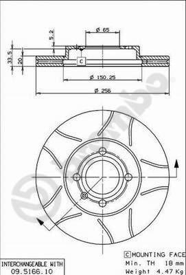 Brembo 09.5166.75 - Bremžu diski ps1.lv