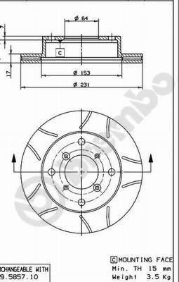 Brembo 09.5857.75 - Bremžu diski ps1.lv