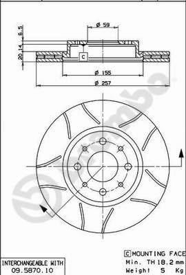 Brembo 09.5870.75 - Bremžu diski ps1.lv