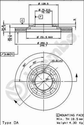 Brembo 09.5219.10 - Bremžu diski ps1.lv