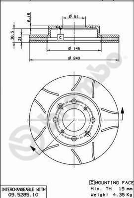 Brembo 09.5285.75 - Bremžu diski ps1.lv