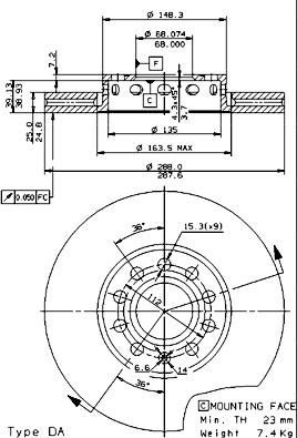 Brembo 09.5745.21 - Bremžu diski ps1.lv