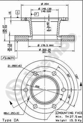 Brembo 09.5738.10 - Bremžu diski ps1.lv