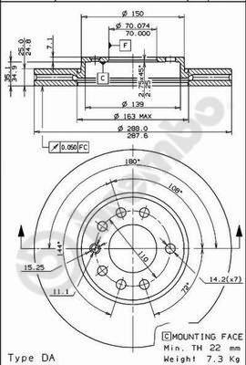 Brembo 09.6997.24 - Bremžu diski ps1.lv