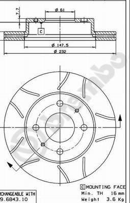 Brembo 09.6943.75 - Bremžu diski ps1.lv