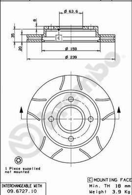 Brembo 09.6727.77 - Bremžu diski ps1.lv