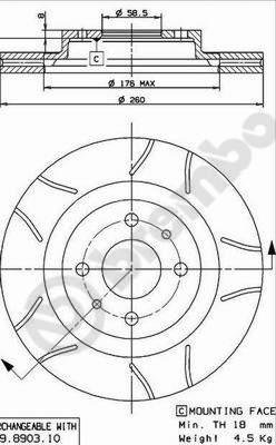 Brembo 09.8903.75 - Bremžu diski ps1.lv