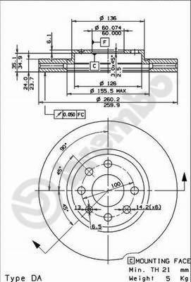 Brembo 09.8601.75 - Bremžu diski ps1.lv