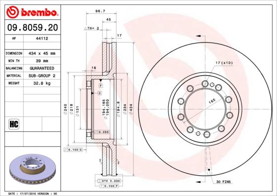 Brembo 09.8059.20 - Bremžu diski ps1.lv