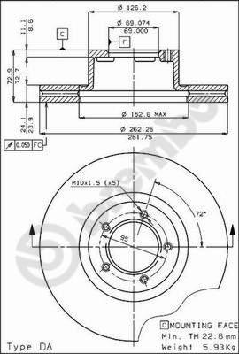 Brembo 09.3373.10 - Bremžu diski ps1.lv