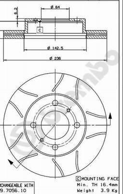 Brembo 09.7056.75 - Bremžu diski ps1.lv