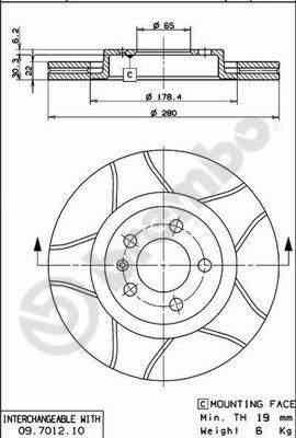 Brembo 09.7012.75 - Bremžu diski ps1.lv