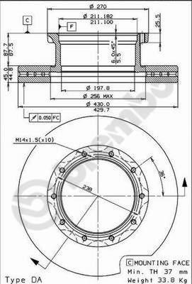 Brembo 09.7380.20 - Bremžu diski ps1.lv