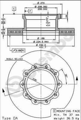 Brembo 09.7381.20 - Bremžu diski ps1.lv