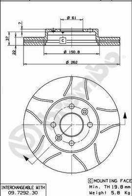 Brembo 09.7292.77 - Bremžu diski ps1.lv