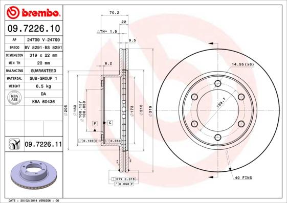 Brembo 09.7226.10 - Bremžu diski ps1.lv