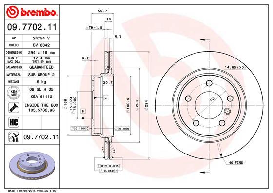 Brembo 09.7702.11 - Bremžu diski ps1.lv