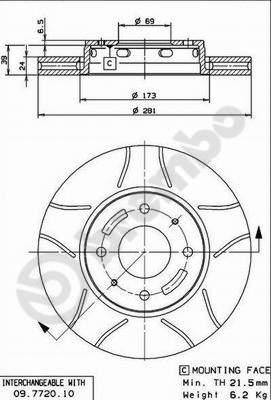 Brembo 09.7720.75 - Bremžu diski ps1.lv