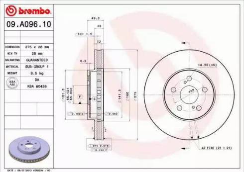 Brembo 09A09610 - Bremžu diski ps1.lv