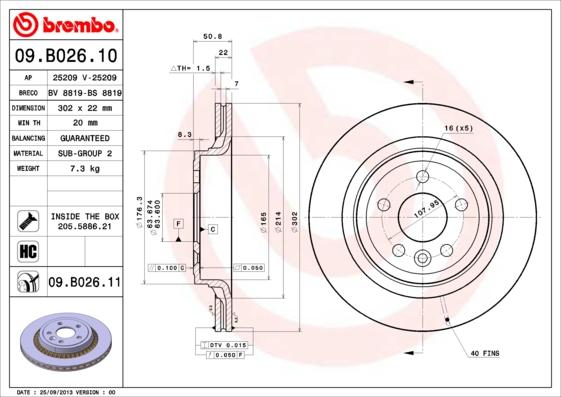 Brembo 09.B026.10 - Bremžu diski ps1.lv