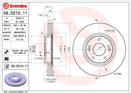 Brembo 09.D210.11 - Bremžu diski ps1.lv