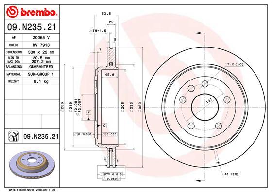 Brembo 09.N235.21 - Bremžu diski ps1.lv