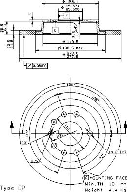 Brembo 08.9511.11 - Bremžu diski ps1.lv