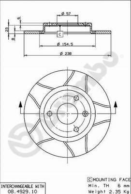 Brembo 08.4929.75 - Bremžu diski ps1.lv