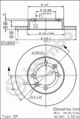 Brembo 08.4480.10 - Bremžu diski ps1.lv