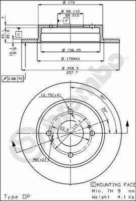 Brembo 08.4852.10 - Bremžu diski ps1.lv