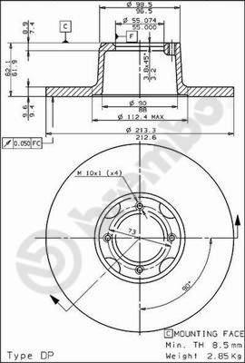 Brembo 08.4334.10 - Bremžu diski ps1.lv