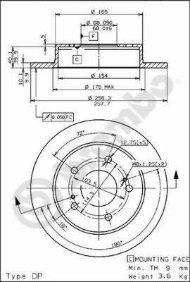 Brembo 08.5443.20 - Bremžu diski ps1.lv