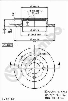 Brembo 08.5131.10 - Bremžu diski ps1.lv